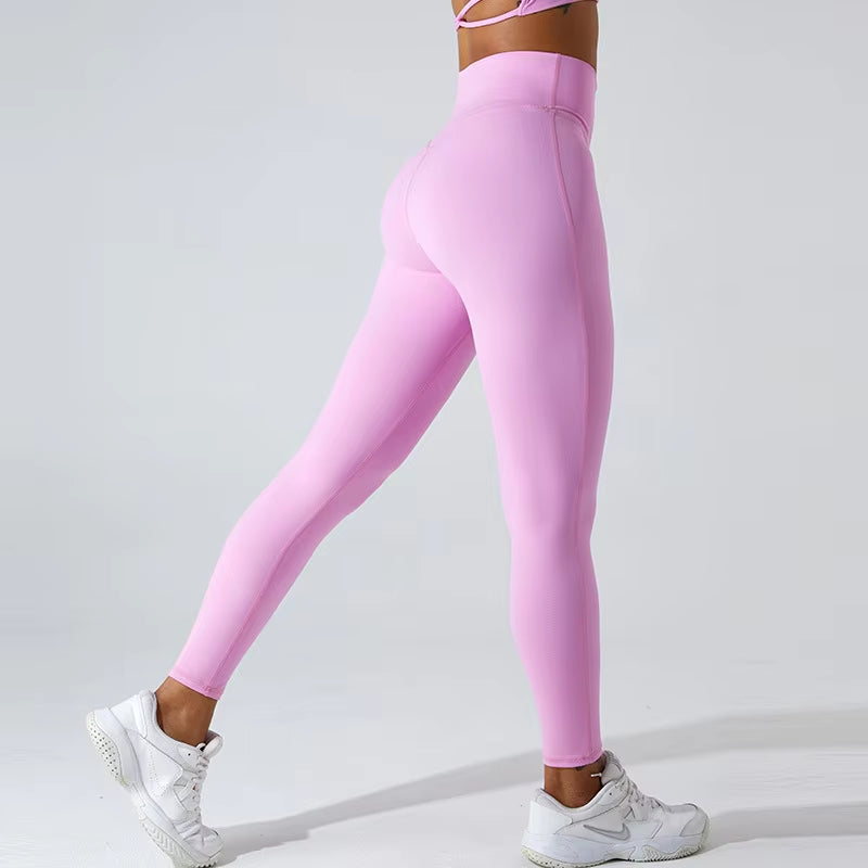 New High Waist Yoga Pants Women'S Tight Peach Hip Lifting Fitness Pants Running Quick Dried Leggings Gym Workout Push up Pants