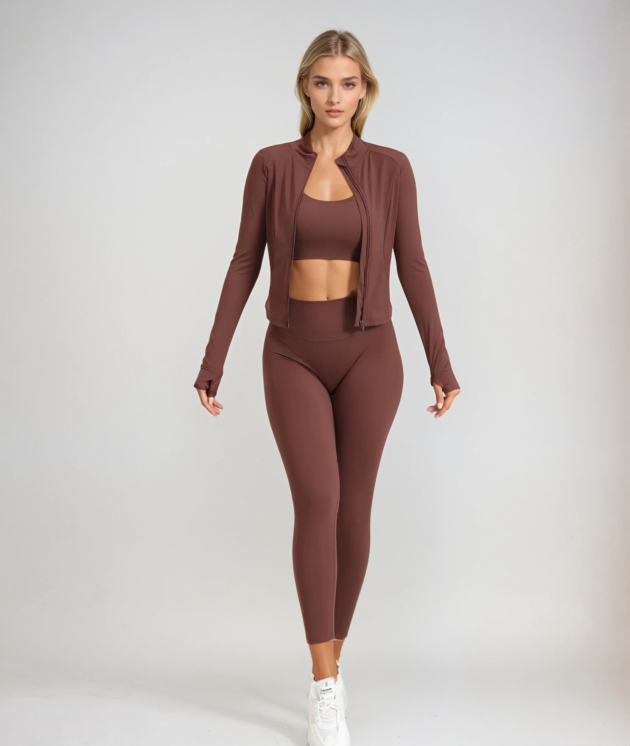 Yoga Set 3PCS Gym Clothes Workout Sportswear Yoga Suits for Women Jacket Fitness Set Tracksuits Sports Bra Running Gym Leggings