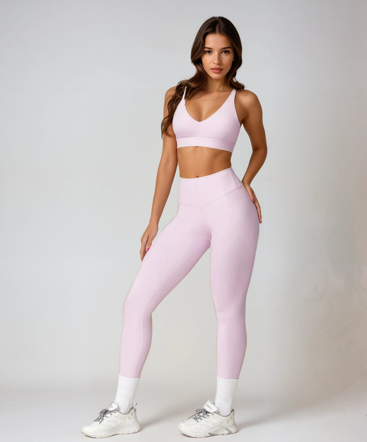 2Pcs Fitness Set Women Breathable Gym Yoga Sport Sportswear Sexy Sport Bra Top High Waist Leggings Suit Purple Workout Tracksuit