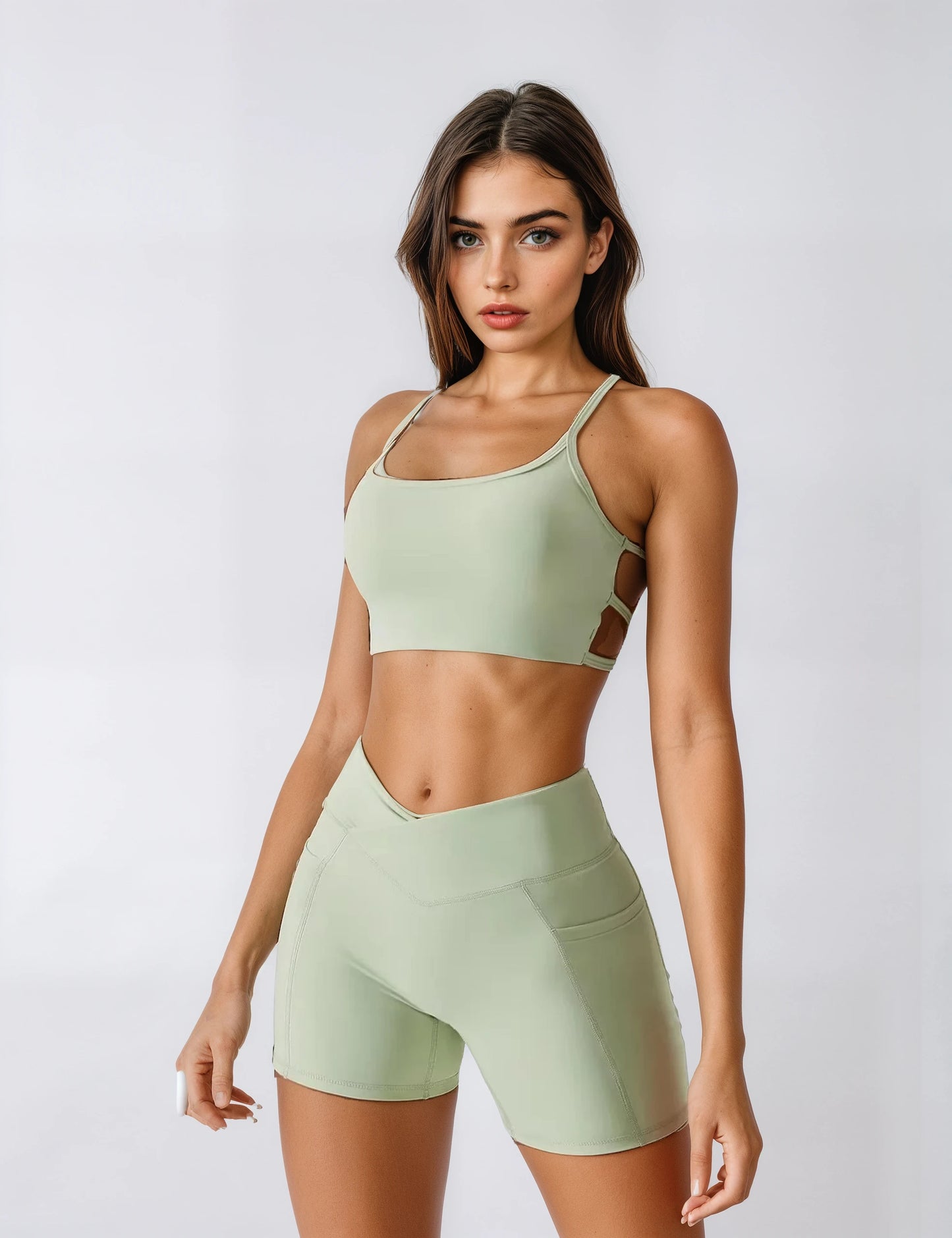 Yoga Set 2PCS Gym Workout Clothes for Women Seamless Leggings Sports Bra Suit Female Clothing High Waist Shorts Women Tracksuit